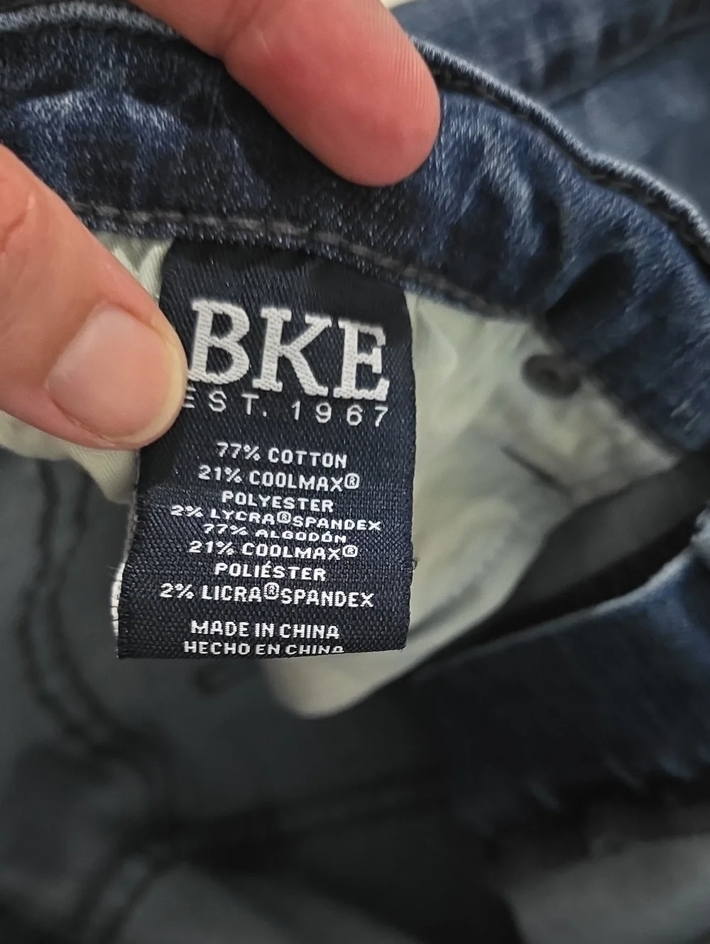 BKE Men's Straight Jeans in Dark Blue Wash Size‎ 33 X 34